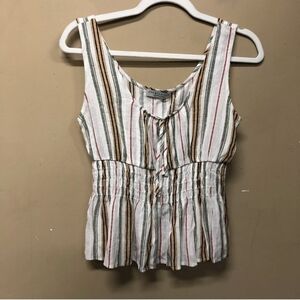 Paper Crane Womens Smocked Waist V-Neck Crop Top Size Medium Anthropologie NEW